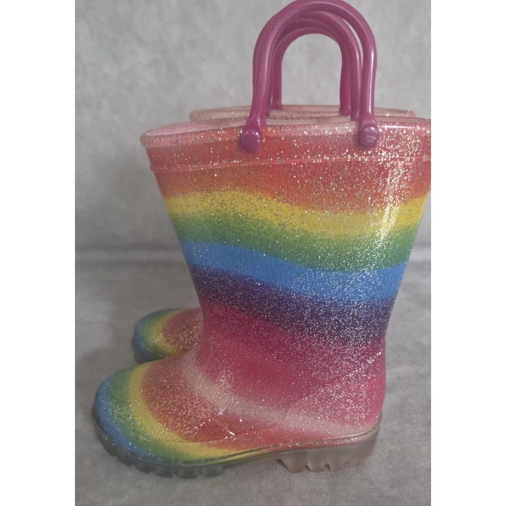 Girls Rainboots Size 8 Multi Color
